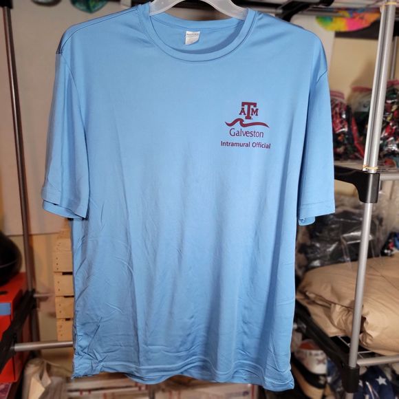 Sport Tek Dri-Fit Tee TAMUG Intramural Official Short Sleeve Light Blue Size XL - Picture 2 of 4